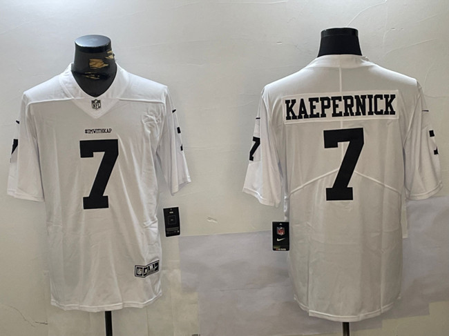 Men's Las Vegas Raiders #7 Colin Kaepernick White Vapor Limited Stitched Football Jersey