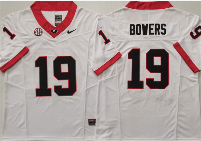 Georgia Bulldogs #19 Brock Bowers White 2024 F.U.S.E. Stitched Jersey