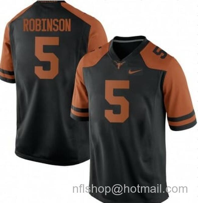 Men's Texas Longhorns #5 Bijan Robinson Football Jersey Black