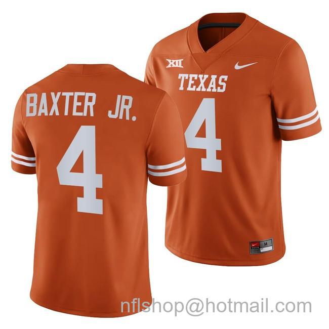 Men's Texas Longhorns Cedric Baxter Jr Jersey #4 College Football Orange