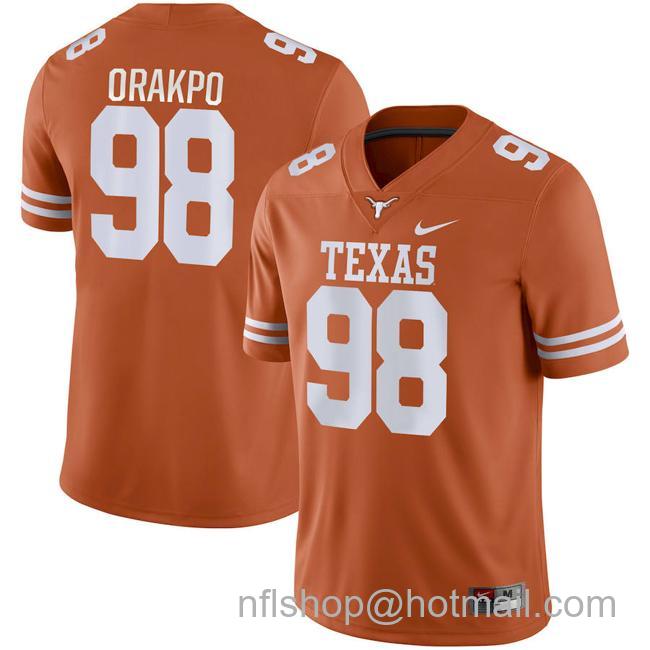 Men's Texas Longhorns Brian Orakpo Jersey #98 College Football Orange