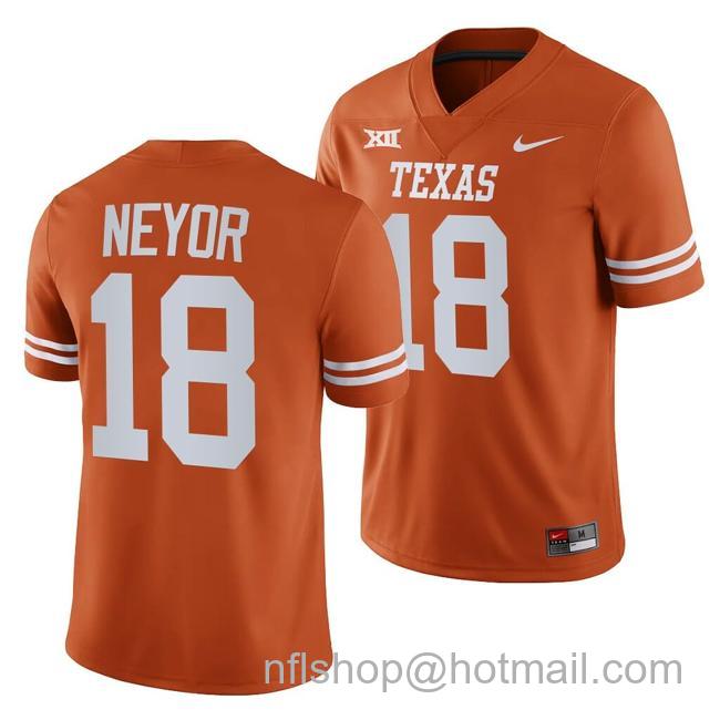 Men's Texas Longhorns Isaiah Neyor Jersey #18 College Football Orange