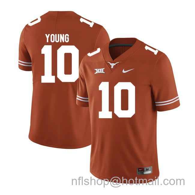 Men's Texas Longhorns #10 Vince Young College Football Jersey Orange XII Patch