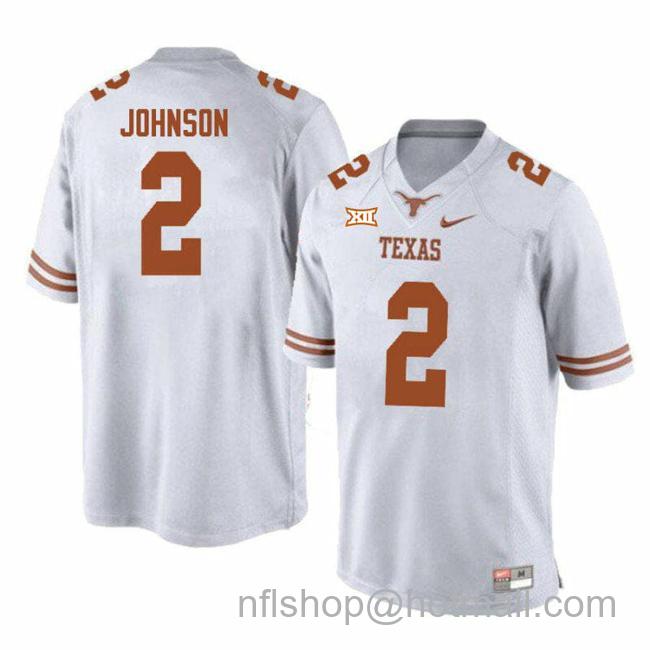 Men's Texas Longhorns Roschon Johnson Jersey #2 College Football White