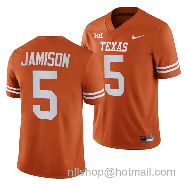 Men's Texas Longhorns DShawn Jamison Jersey #5 College Football Orange