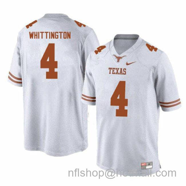 Men's Texas Longhorns Jordan Whittington Jersey #4 College Football White