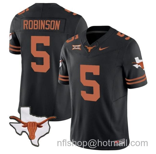 Men's Bijan Robinson Jersey #5 Texas Longhorn Vapor Limited College Football Black