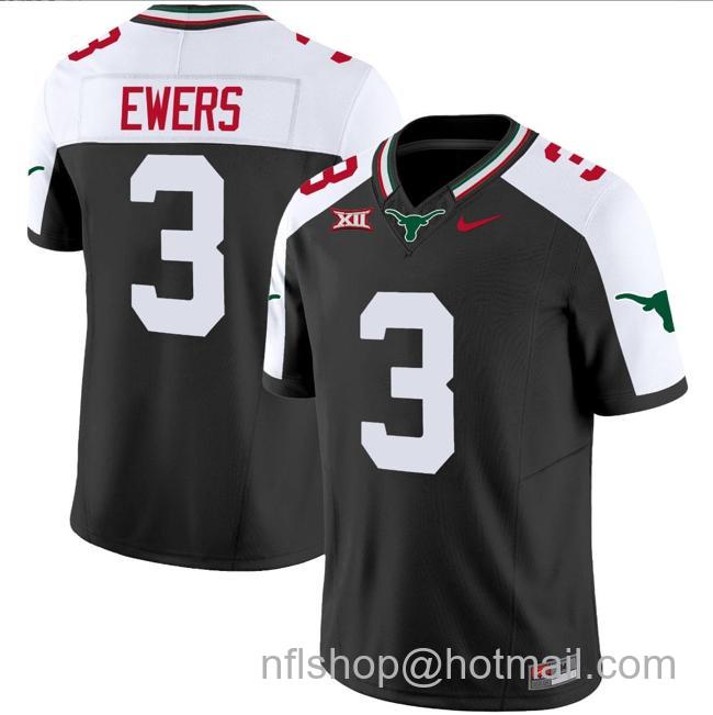 Men's Quinn Ewers Jersey #3 Texas Longhorns Mexico Vapor College Football Black Alternate