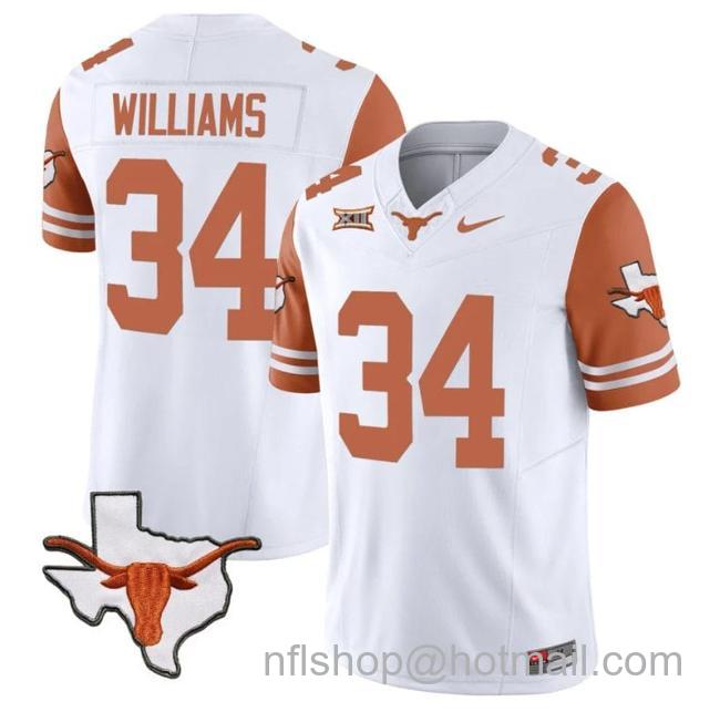 Men's Ricky Williams Jersey #34 Texas Longhorn Vapor Limited College Football Orange Sleeves