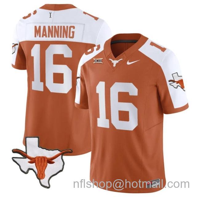 Men's Arch Manning Jersey #16 Texas Longhorn Vapor Limited College Football Alternate