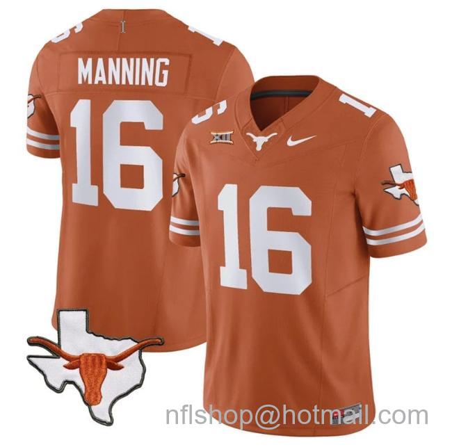 Men's Arch Manning Jersey #16 Texas Longhorn Vapor Limited College Football Texas Orange