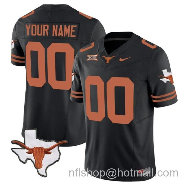 Men's Custom Texas Longhorn Jersey Name and Number Vapor Limited College Football Stitched Black