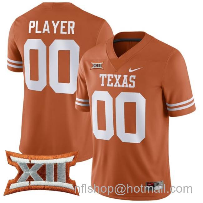 Men's Custom Texas Longhorns Jersey Name and Number College Football Orange Game All Stitched