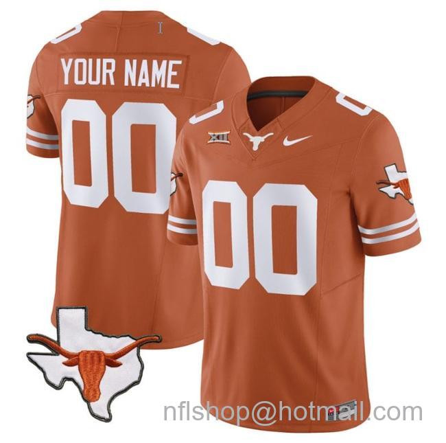 Men's Custom Texas Longhorn Jersey Name and Number Vapor Limited College Football Stitched Texas Orange