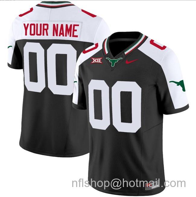 Men's Custom Texas Longhorns Jersey Name and Number Mexico Vapor College Football Black Alternate