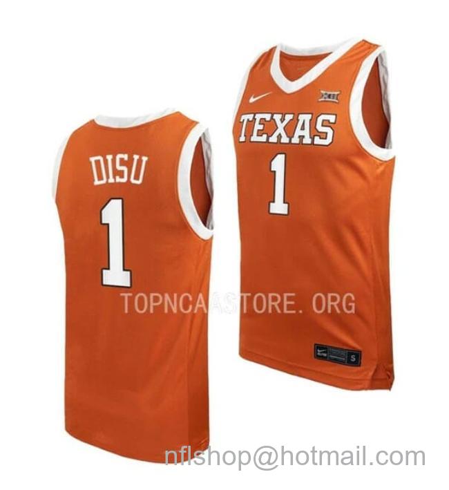 Nike Men's #1 Dylan Disu Jersey Texas Longhorns College Basketball Jerseys Orange