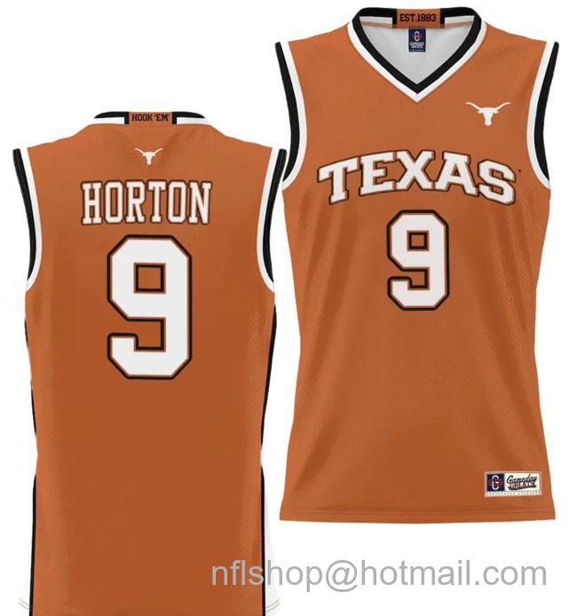 Men's Ithiel Horton Jersey #9 Texas Longhorns NIL College Basketball Lightweight Orange