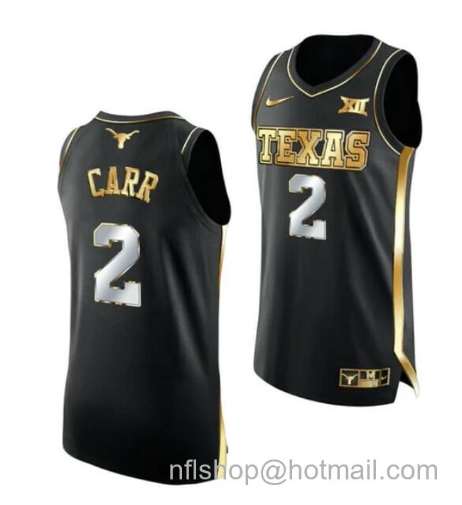 Nike Men's #5 Marcus Carr Jersey Texas Longhorns College Basketball Jerseys Black