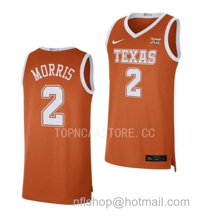 Nike Men's #2 Arterio Morris Jersey Texas Longhorns College Basketball Jerseys Orange