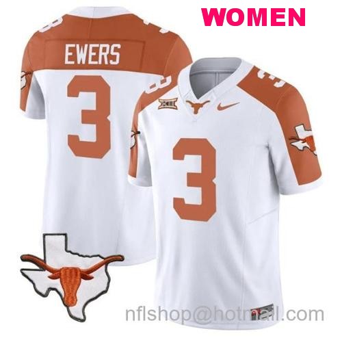 Women's Quinn Ewers Jersey #3 Texas Longhorn Vapor Limited College Football Inverted