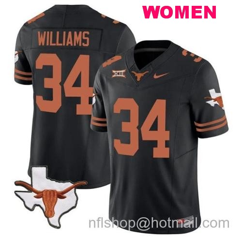 Women's Ricky Williams Jersey #34 Texas Longhorn Vapor Limited College Football Black