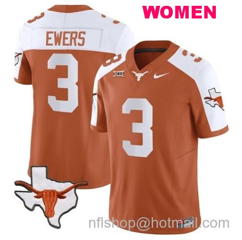 Women's Quinn Ewers Jersey #3 Texas Longhorn Vapor Limited College Football Alternate