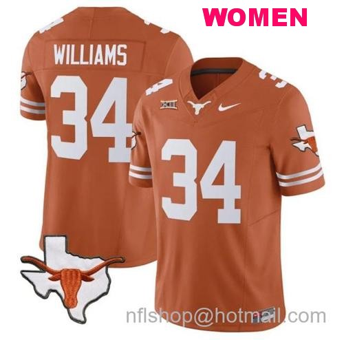 Women's Ricky Williams Jersey #34 Texas Longhorn Vapor Limited College Football Texas Orange