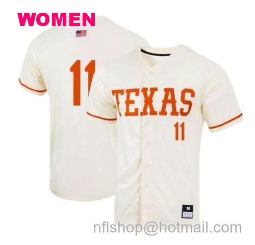 Women's Tanner Witt Jersey Texas Longhorns Baseball NCAA College Natural Alumni #11