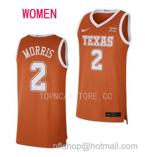 Women's #2 Arterio Morris Jersey Texas Longhorns College Basketball Jerseys Orange