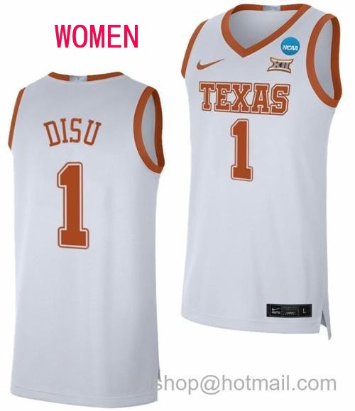 Women's Dylan Disu Jersey Texas Longhorns College Basketball 2023 NCAA March Madness White #1