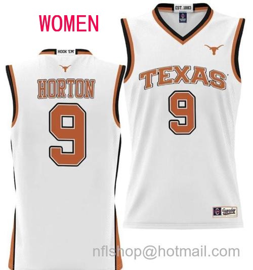 Women's Ithiel Horton Jersey #9 Texas Longhorns NIL College Basketball Lightweight White