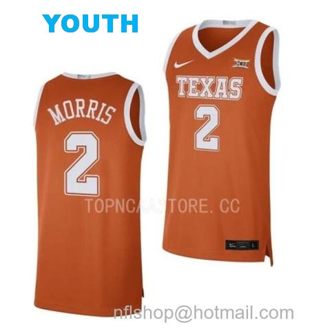 Youth #2 Arterio Morris Jersey Texas Longhorns College Basketball Jerseys Orange