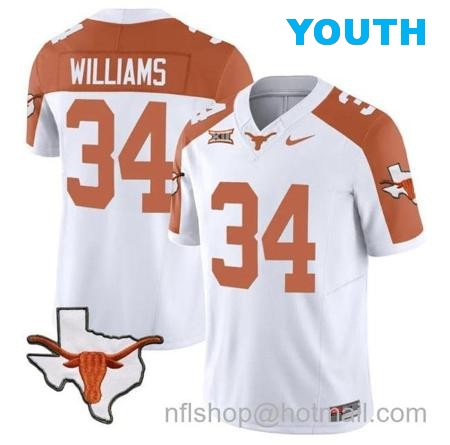 Youth Ricky Williams Jersey #34 Texas Longhorn Vapor Limited College Football Inverted