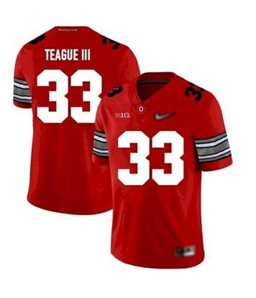 Youth Nike Ohio State Buckeyes #33 Master Teague NCAA Football Red Jersey