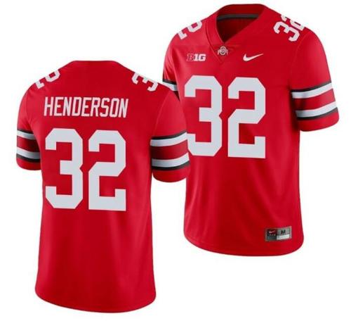 Youth Nike Ohio State Buckeyes #32 TreVeyon Henderson Football Jersey Scarlet