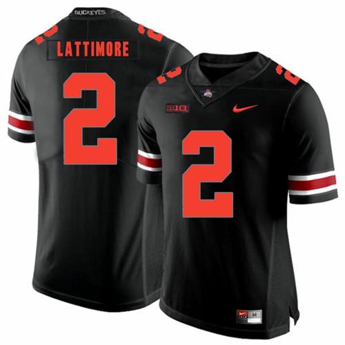 Youth Nike Ohio State Buckeyes #2 Marshon Lattimore Football Jersey Black Shadow