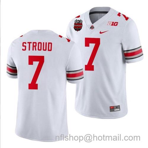 Youth Nike CJ Stroud Jersey #7 Ohio State Buckeyes Ohio Stadium Patch College Football White