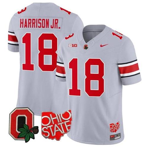 Youth Nike Marvin Harrison Jr Jersey #18 Ohio State Buckeyes College Football Stitched Gray