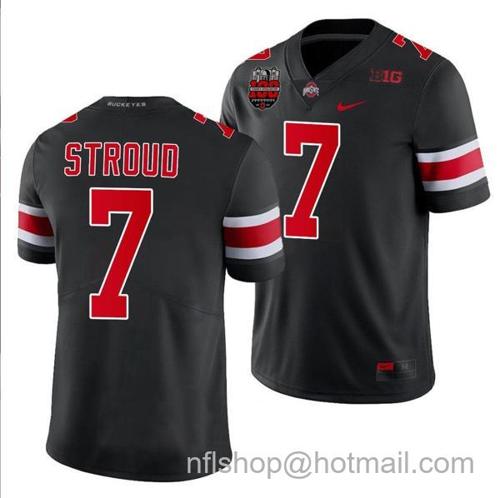 Youth Nike CJ Stroud Jersey #7 Ohio State Buckeyes Ohio Stadium Patch College Football Black