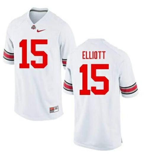 Youth Nike Ohio State Buckeyes #15 Ezekiel Elliott NCAA College Football Jersey White