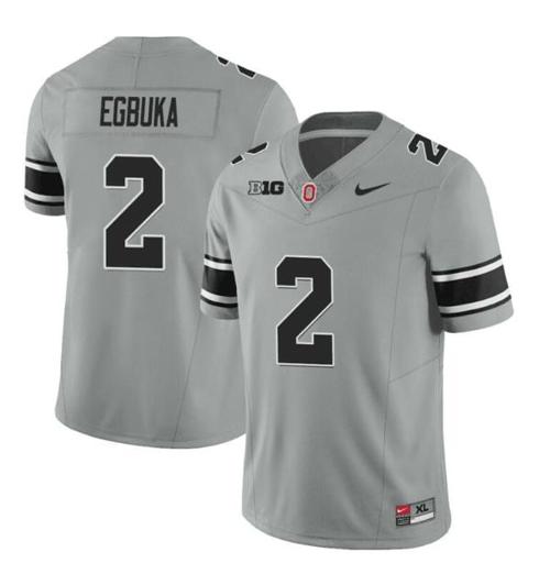 Youth Nike Ohio State Buckeyes Emeka Egbuka Jersey #2 College Football Stitched Black Gray