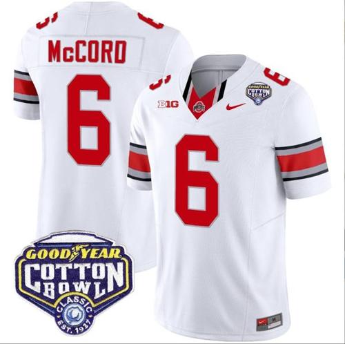 Youth Nike Kyle Mccord Jersey #6 Ohio State Buckeyes Cotton Bowl Patch Vapor Football White