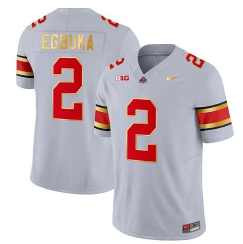 Youth Nike Ohio State Buckeyes Emeka Egbuka Jersey #2 College Football Stitched Gold Trim