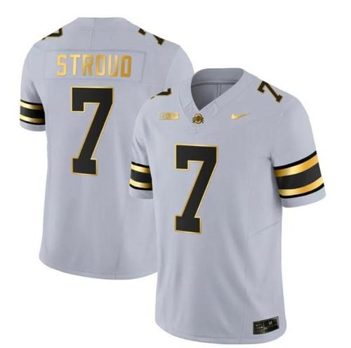 Youth Nike Ohio State Buckeyes CJ Stroud Jersey #7 College Football Stitched Gray Gold