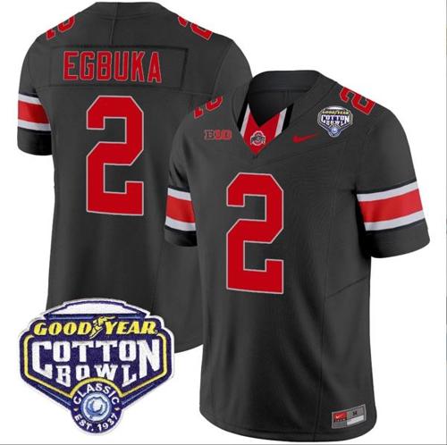 Youth Nike Emeka Egbuka Jersey #2 Ohio State Buckeyes Cotton Bowl Patch Vapor Football Black