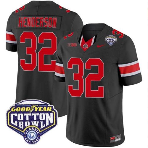 Youth Nike TreVeyon Henderson Jersey #32 Ohio State Buckeyes Cotton Bowl Patch Vapor Football Black