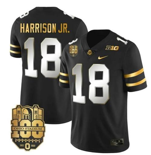 Youth Nike Ohio State Buckeyes Marvin Harrison Jr Jersey #18 College Football Stitched Black Limited