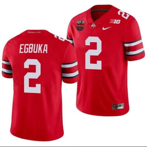 Youth Nike Emeka Egbuka Jersey #2 Ohio State Buckeyes Ohio Stadium Patch College Football Scarlet