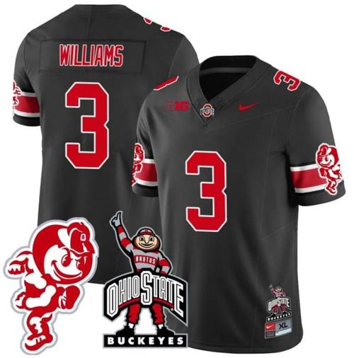 Youth Nike Miyan Williams Jersey #3 Ohio State Buckeyes Football Stitched Brutus Buckeye Patch Black