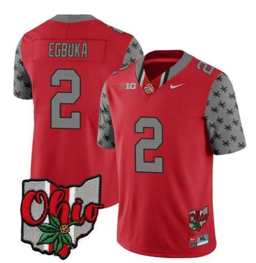 Youth Nike Ohio State Buckeyes Emeka Egbuka Jersey #2 College Football Stitched Alternate 2023 Red